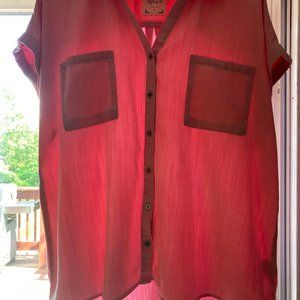 Pink Short-Sleeve Button-Up Style & Co. XL Shirt